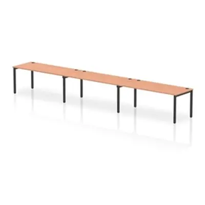 Impulse Bench Single Row 3 Person 1800 Black Frame Bench Desk Beech