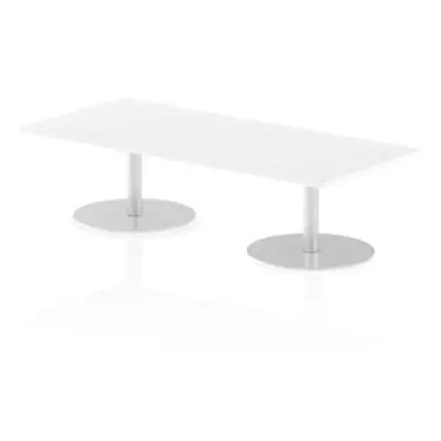 Italia 1800 x 800mm Poseur Rectangular Table White Top 475mm High Leg