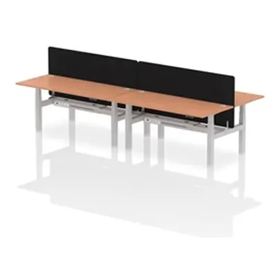 Air B2B 1800x800mm Adjustable 4P Bench Desk CP Beech/Silver + Screen