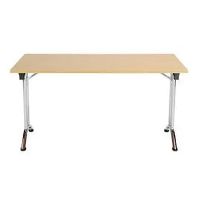 Allegro Folding Table 1400x700 Chrome Frame Oak Top Ref OUFT1470CRNO