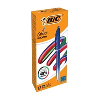 Bic 4 Colours Pro Ballpoint Pen Blue Barrel Medium (Pack of 12) 524091