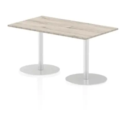 Italia 1400x800mm Poseur Rectangular Table Grey Oak Top 725mm High Leg