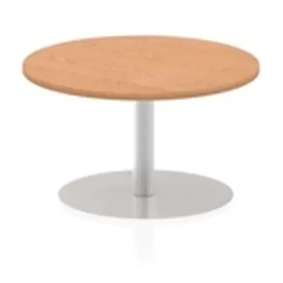 Italia 800mm Poseur Round Table Oak Top 475mm High Leg