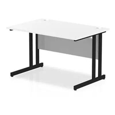 Impulse 1200 x 800mm Straight Desk White Top Black Cantilever Leg