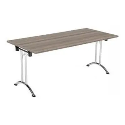 Allegro Folding Table 1600x800 Chrome/Grey Oak top Ref OUFT1680CRGO