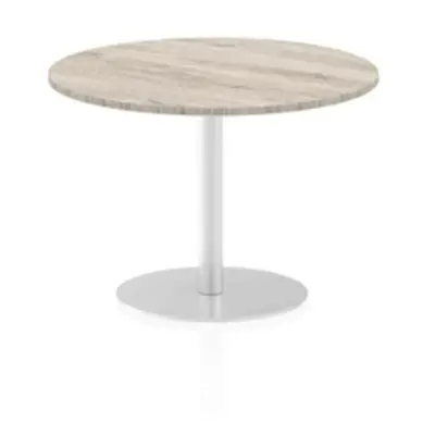 Italia 1000mm Poseur Round Table Grey Oak Top 725mm High Leg