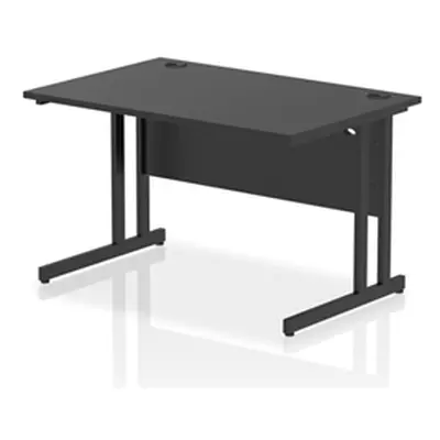 Impulse 1200x800mm Straight Office Desk Black Top Black Cantilever Leg