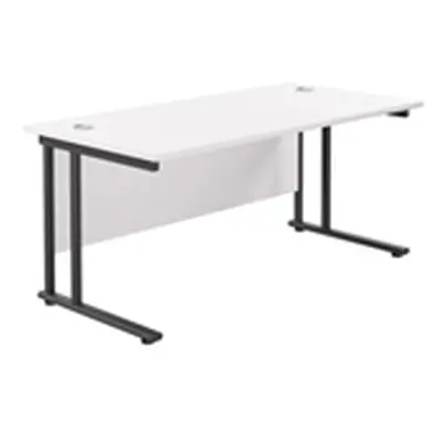 1600x800 Twin Upright Rectangular Desk White-Black