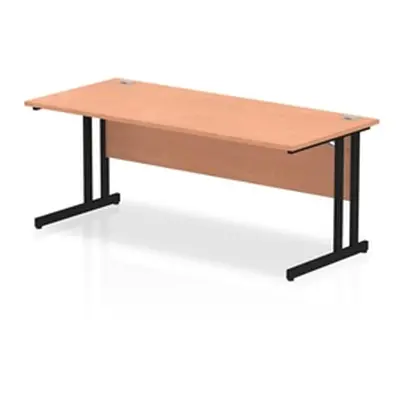 Impulse 1800 x 800mm Straight Desk Beech Top Black Cantilever Leg