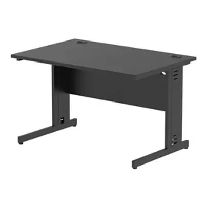 Impulse 1200x800mm Straight Desk Black Top Black Cable Managed Leg