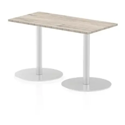 Italia 1200x600mm Poseur Rectangular Table Grey Oak Top 725mm High Leg