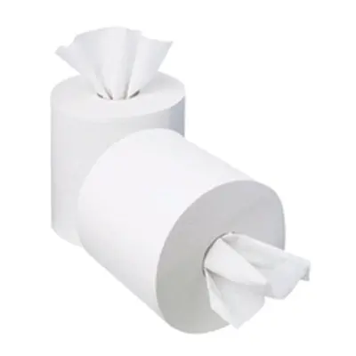 2Work 1-Ply Mini Centrefeed Roll 120M 70mm Core White (Pack of 12)