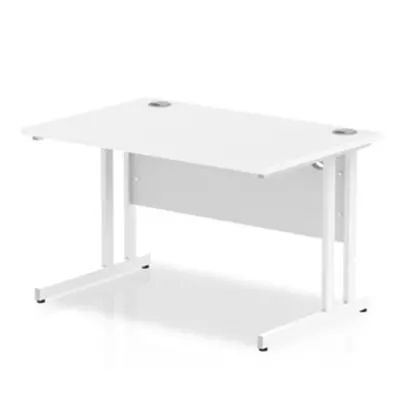 Impulse 1200/800 Rectangle White Cantilever Leg Desk White - MI002191