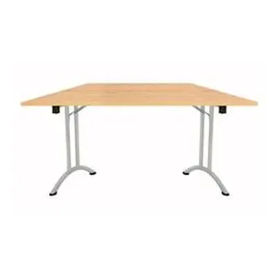 Allegro Folding Table 1600x800 Silver/Beech top Ref OUFT1680TRAPSVBE