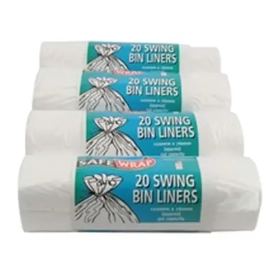 Safewrap Standard Swing Bin Liner White (80 Pack) 0441