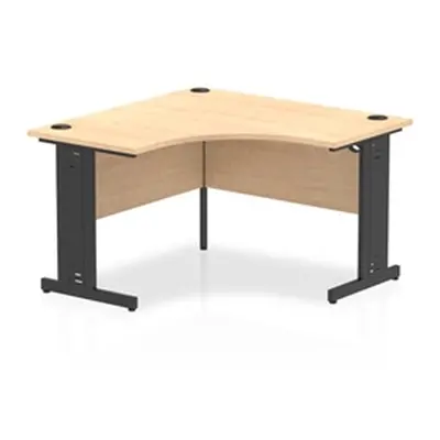 Impulse 1200mm Corner Office Desk Maple Top Black Cable Managed Leg