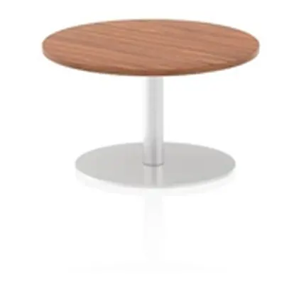 Italia 600mm Poseur Round Table Walnut Top 475mm High Leg