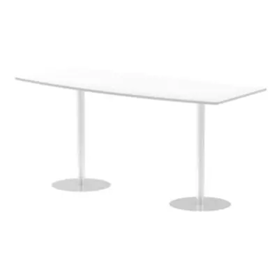 Italia 2400mm Poseur High Gloss Table White Top 1145mm High Leg