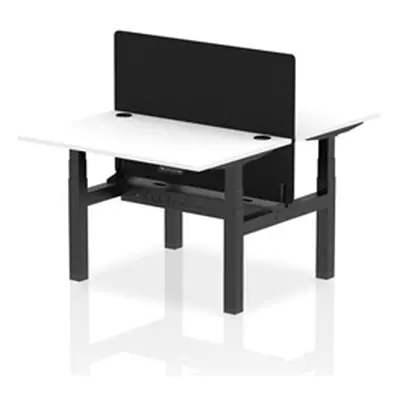 Air B2B 1200x800 Adjustable 2P Bench Desk CP White/Black + Screen