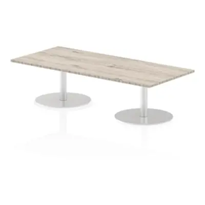 Italia 1800x800mm Poseur Rectangular Table Grey Oak Top 475mm High Leg