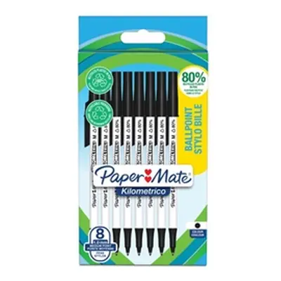 PaperMate Kilometrico Ballpoint Pen Medium 1.0mm Black (Pack of 8)