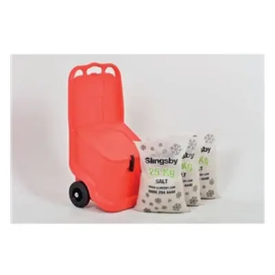 Mobile Salt and Grit Bin Kit Red 75L with White De-icing Salt 418884