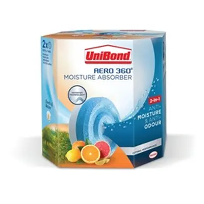 UniBond Aero 360 Moisture Absorber Citrus Fruit Refill Twinpack 450g