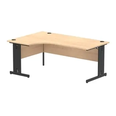 Impulse 1800 LH Crescent Office Desk Maple Top Black Cable Managed Leg