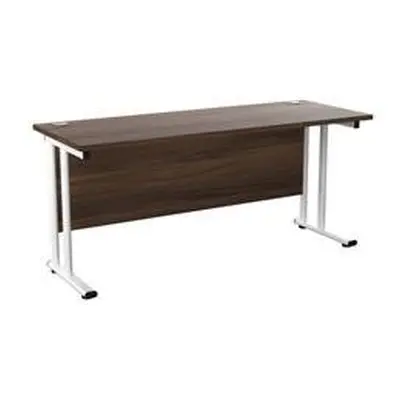 Allegro 1600 X 600 Rectangular Cantilever Workstation Dk Walnut/White