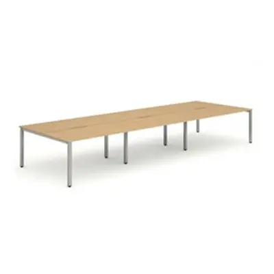 Evolve B2B Silver Frame Bench Desk 1200 Beech (6 Pod) - BE298