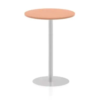 Italia 800mm Poseur Round Table Beech Top 1145mm High Leg