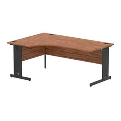 Impulse 1800 LH Crescent Desk Walnut Top Black Cable Managed Leg