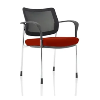 Brunswick Deluxe Mesh Back Chrome Frame Bespoke Seat Chilli With Arms