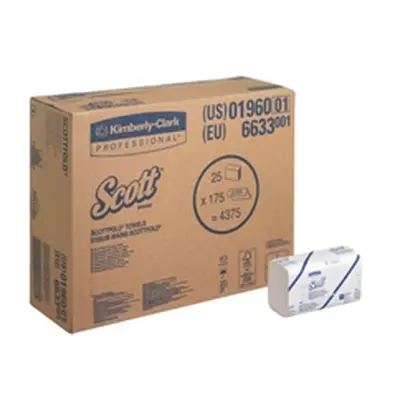 Scott 1-Ply M-Fold Hand Towels 175 Sheets (Pack of 25) 6633