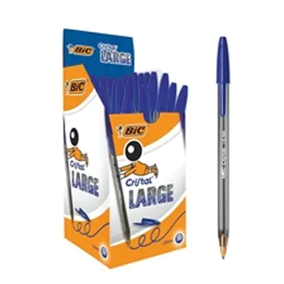 Bic Cristal Ball Point Pen Large 0.8mm Line Blue Pack 50