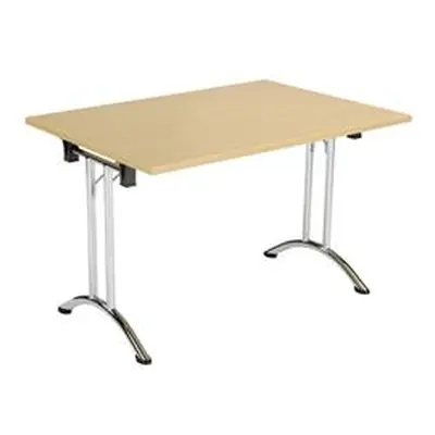 Octet 1200mmx700mm Folding Table-Nova Oak with Chrome OUFT1270CRNO