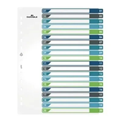 Durable 20 Part Numbered Index Divider