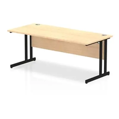 Impulse 1800 x 800mm Straight Desk Maple Top Black Cantilever Leg