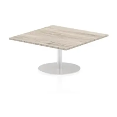 Italia 1000mm Poseur Square Table Grey Oak Top 475mm High Leg