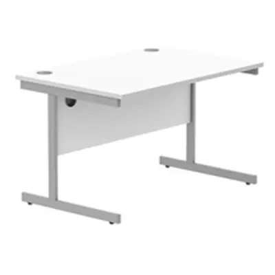 Office Rectangular Desk Steel Single Cantilever 1200X800 White/White