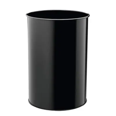 Durable Metal Waste Bin 30L Black