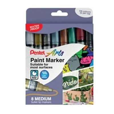 Pentel Paint Marker Medium Bullet Tip Assorted Metallic (Pack of 8)