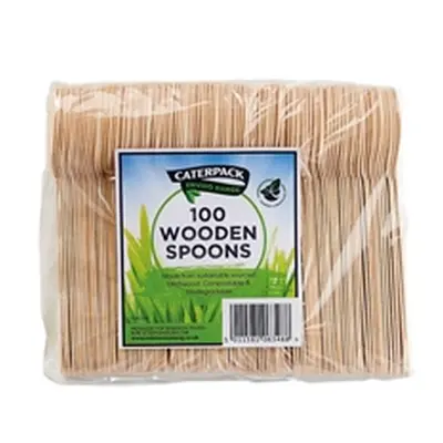 Caterpack Enviro Wooden Spoons (100 Pack) RY10569