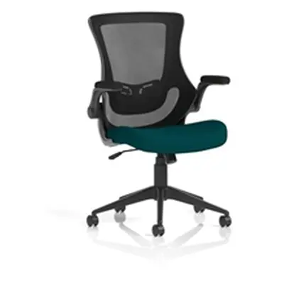 Orbit Black Mesh Back Chair Bespoke Colour Seat Maringa Teal