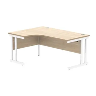 Office LH Corner Desk Steel Double Cantilever 1600X1200 Oak/White