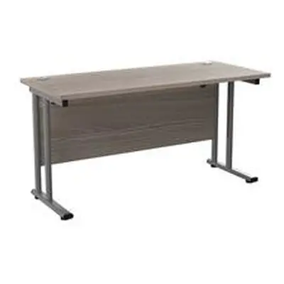 Allegro 1400x600 Cantilever Workstation-Grey Oak/Silver/TWU1460RECGOSV