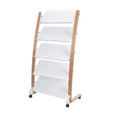 Alba Mobile 5 x 3 Compartments A4 Literature Display Wood/White