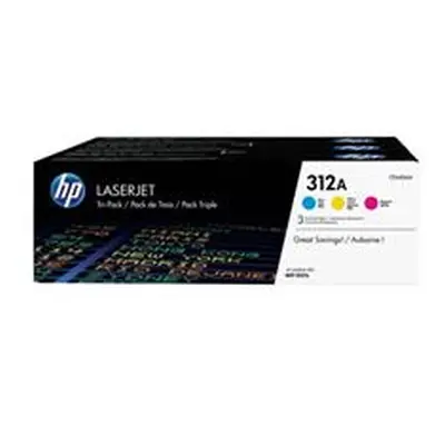 HP 312A 3-pack Cyan/Magenta/Yellow Original Toner Cartridges (CF440AM)