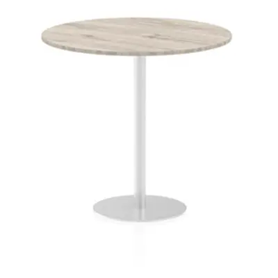 Italia 1200mm Poseur Round Table Grey Oak Top 1145mm High Leg