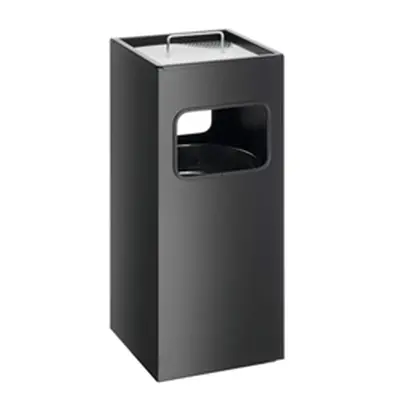 Durable Round Ashtray Bin 17L Black